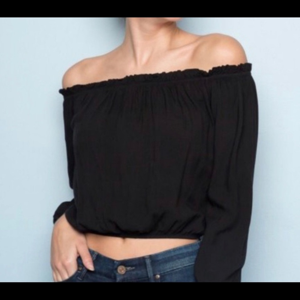 brandy Melville black off the shoulder top